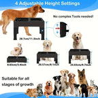 Elevated Double Dog Bowl Stand – Adjustable Height Slow Feeder Station