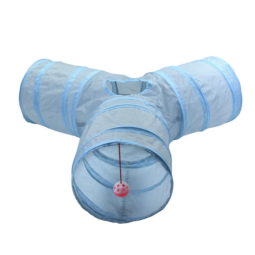 Foldable Cat Tunnel Toy – Scratch-Resistant Pop-Up Tube with Peek Holes