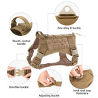 Tactical No-Pull Dog Harness – Adjustable Military Vest for Training
