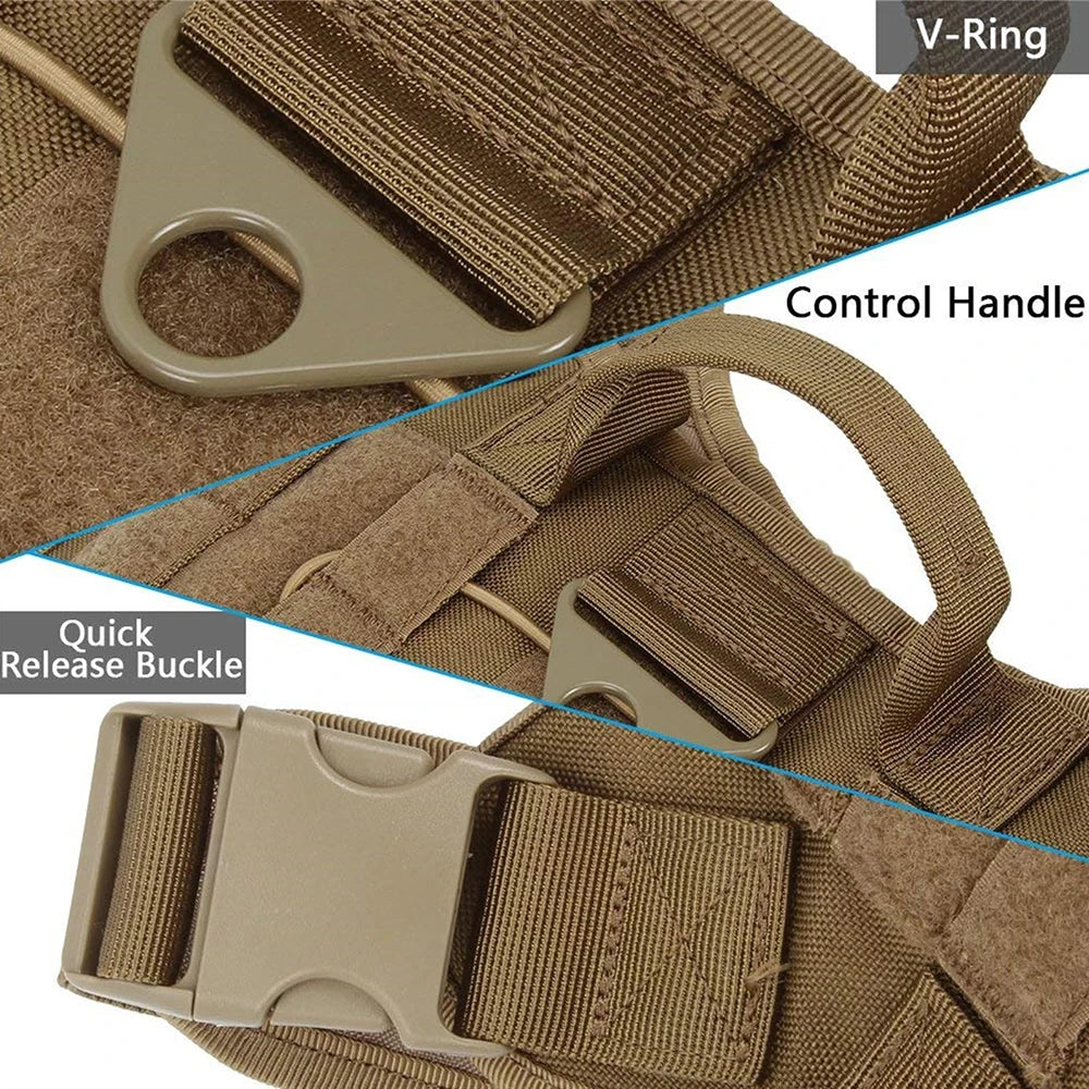 Tactical No-Pull Dog Harness – Adjustable Military Vest for Training