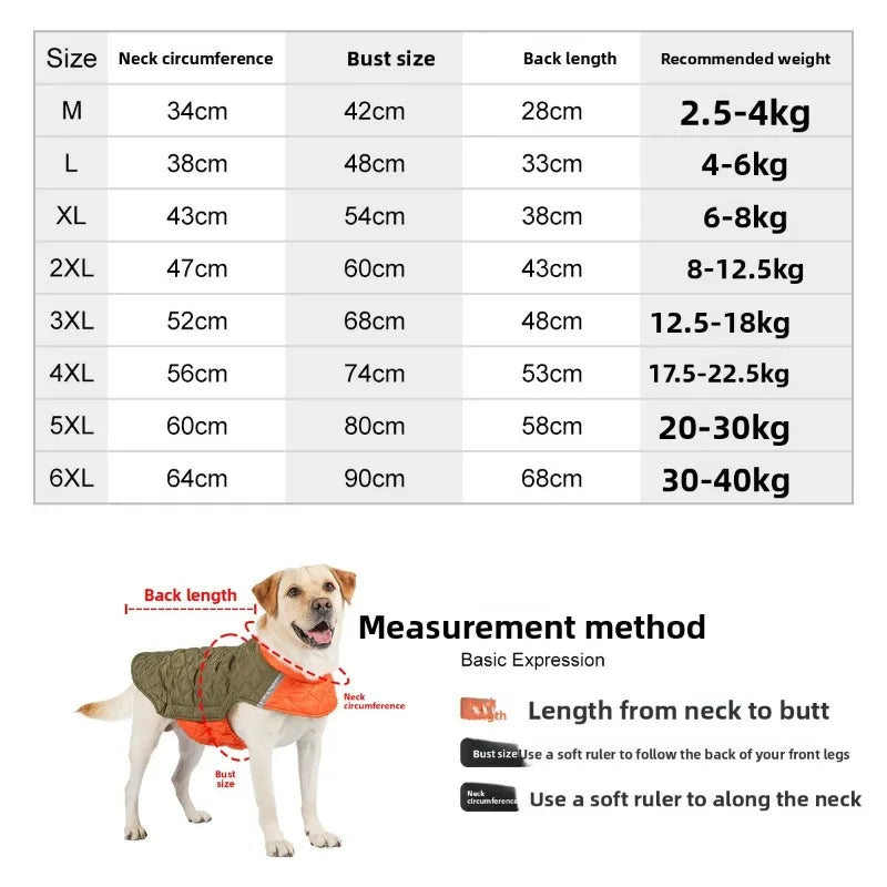 Winter Dog Coat XS–6XL – Waterproof Windproof Reflective Jacket