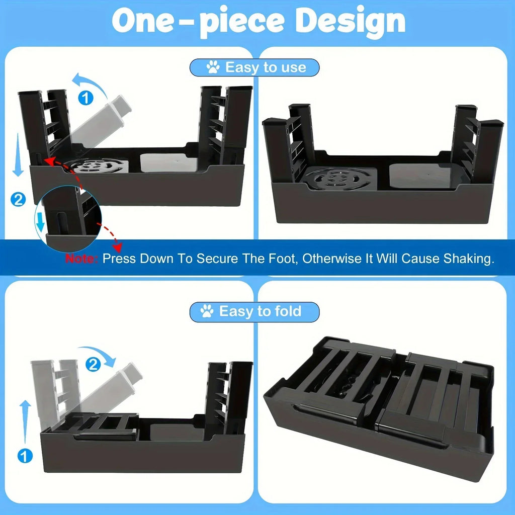 Elevated Double Dog Bowl Stand – Adjustable Height Slow Feeder Station