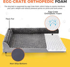 Orthopedic Memory Foam Dog Bed – Washable Cover, Non-Slip Base