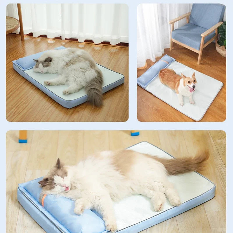 Cooling Orthopedic Dog Bed – Breathable Memory Foam Mat with Bolster