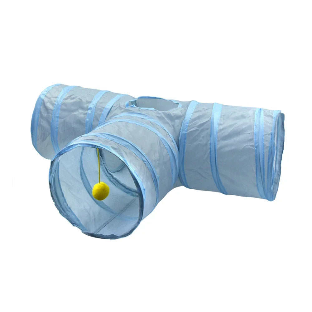 Foldable Cat Tunnel Toy – Scratch-Resistant Pop-Up Tube with Peek Holes