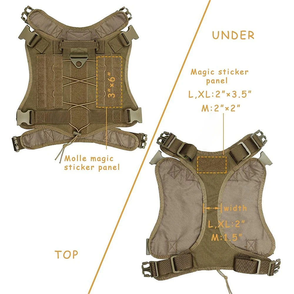 Tactical No-Pull Dog Harness – Adjustable Military Vest for Training