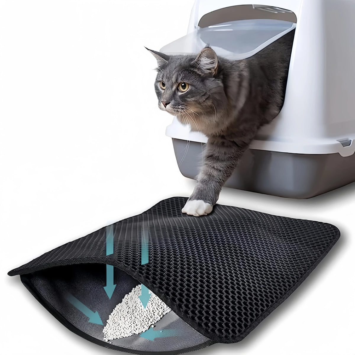 Large Cat Litter Mat – Double-Layer Waterproof Non-Slip Trap Pad