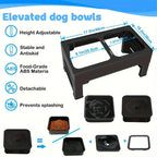Elevated Double Dog Bowl Stand – Adjustable Height Slow Feeder Station
