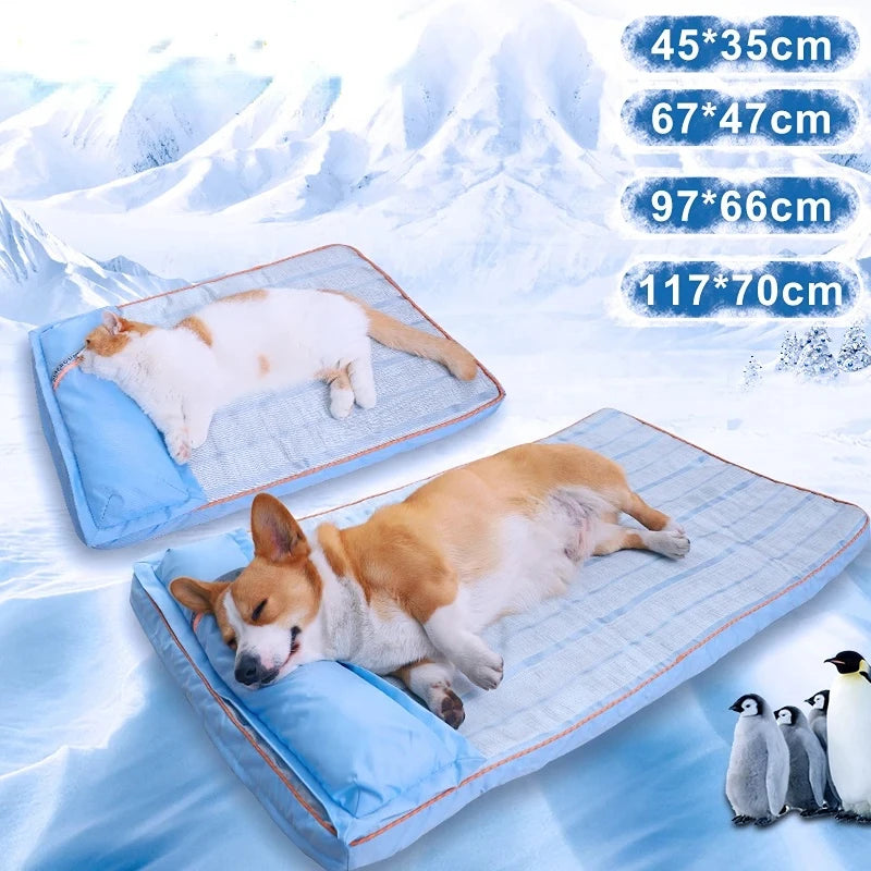 Cooling Orthopedic Dog Bed – Breathable Memory Foam Mat with Bolster