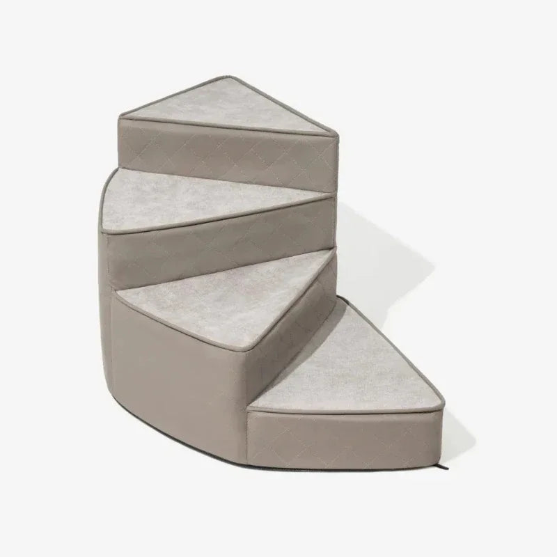 Spiral Foam Dog Stairs – Non-Slip Steps with Washable Cover