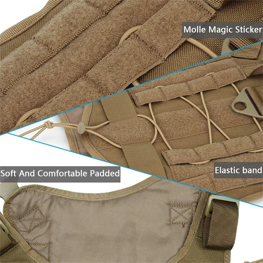 Tactical No-Pull Dog Harness – Adjustable Military Vest for Training