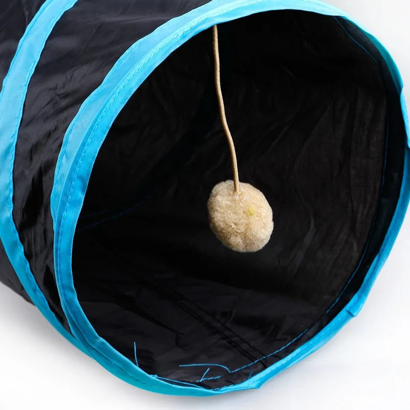 Pop-Up Cat Tunnel Playhouse – Foldable Multi-Way Tube for Indoor Cats
