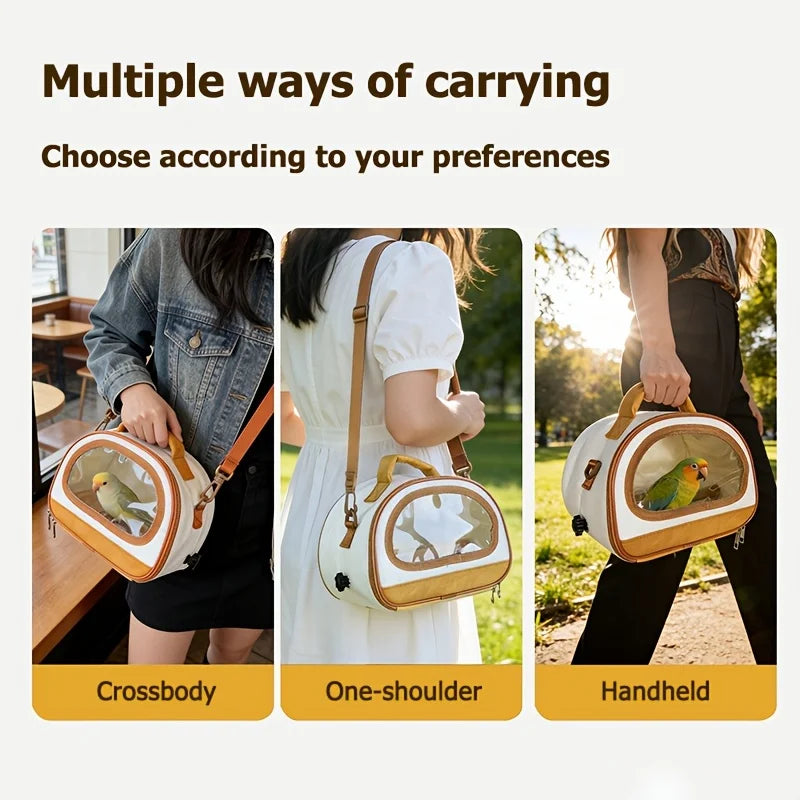 Portable Pet Carrier Bag – Breathable Mesh Tote for Small Pets & Birds