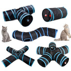 Pop-Up Cat Tunnel Playhouse – Foldable Multi-Way Tube for Indoor Cats