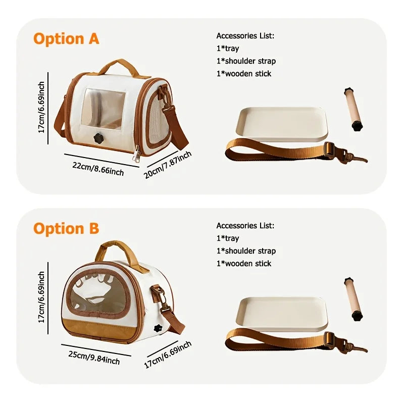 Portable Pet Carrier Bag – Breathable Mesh Tote for Small Pets & Birds