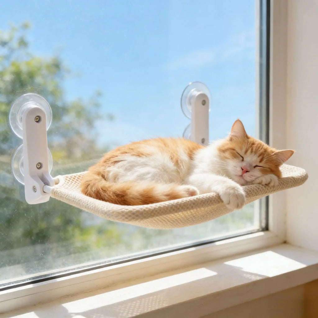 Cat Window Hammock – Foldable Suction Cup Sunbathing Bed