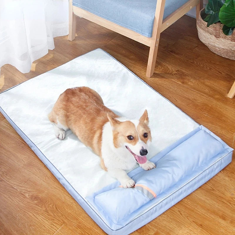 Cooling Orthopedic Dog Bed – Breathable Memory Foam Mat with Bolster