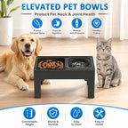 Elevated Double Dog Bowl Stand – Adjustable Height Slow Feeder Station