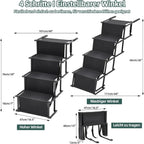 4-Step Foldable Dog Stairs & Ramp – Non-Slip, 80kg Capacity