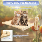 Foldable Cat Window Perch – No-Drill Suction Hammock with Wood Frame