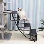 4-Step Foldable Dog Stairs & Ramp – Non-Slip, 80kg Capacity
