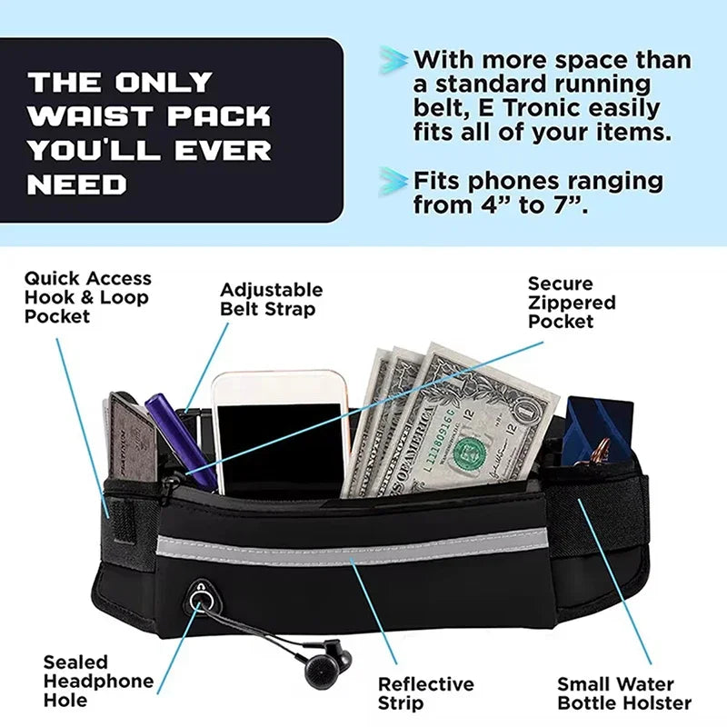 Hands-Free Dog Running Leash – Reflective Bungee Belt with Waist Bag