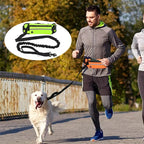 Hands-Free Dog Running Leash – Reflective Bungee Belt with Waist Bag