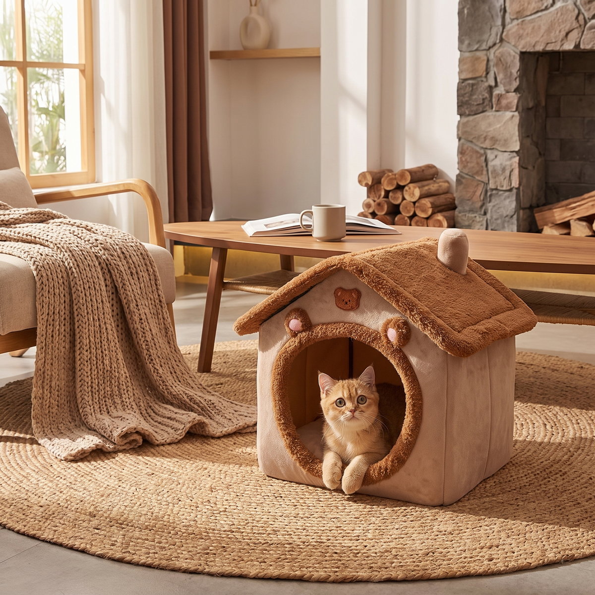 Foldable Pet House Cat Cave Sofa Bed