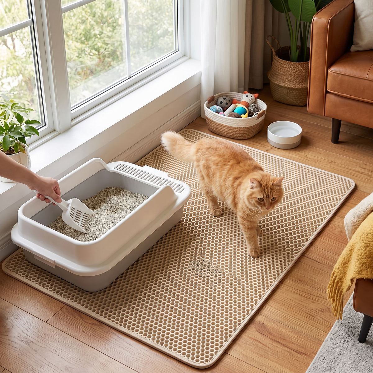 Large Waterproof Cat Litter Trapping Mat