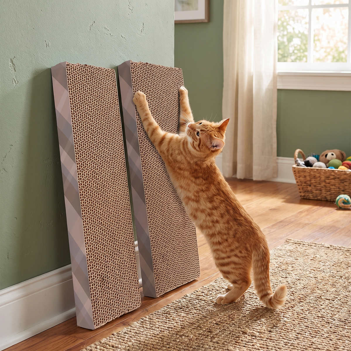 2-Panel Cat Scratch Cardboard Lounge Pad