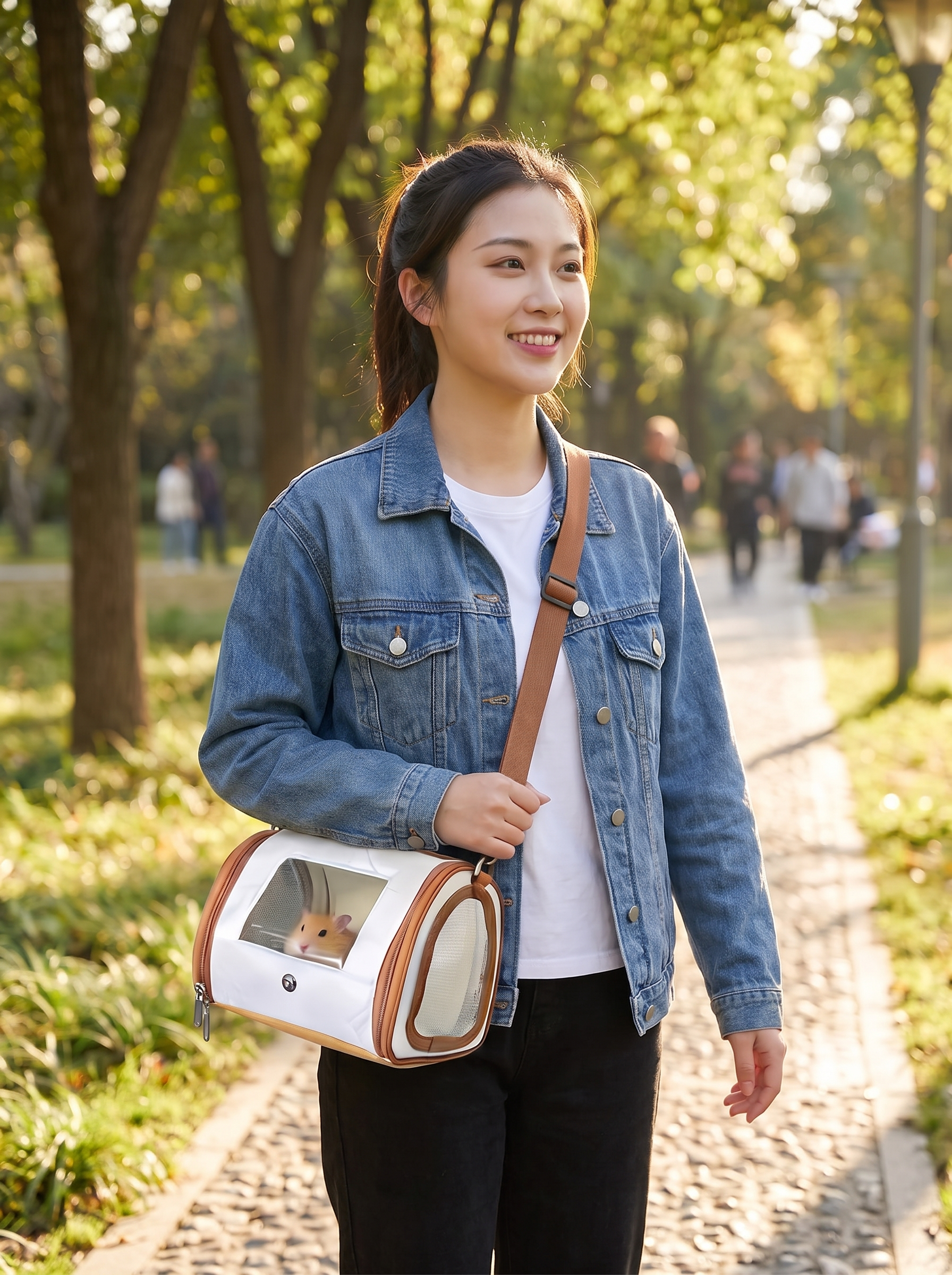 Portable pet carrier folded flat for storage